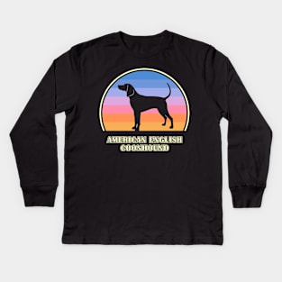 American English Coonhound Vintage Sunset Dog Kids Long Sleeve T-Shirt